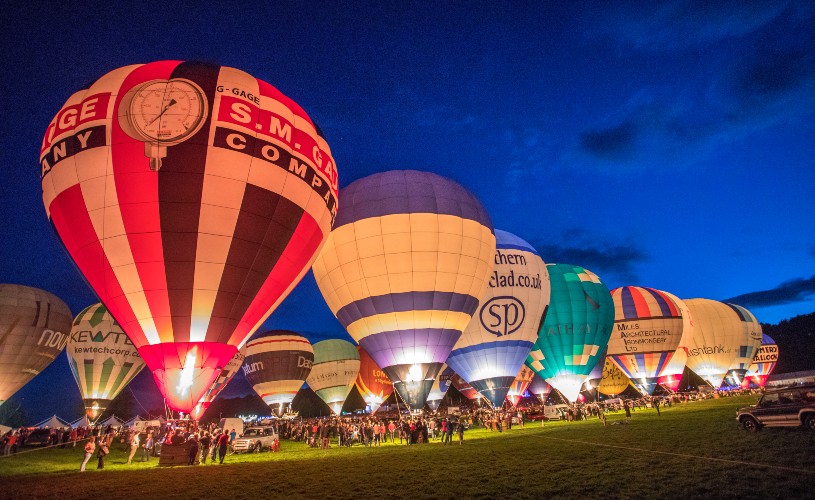 Night glow at Bristol International Balloon Fiesta